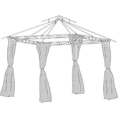 Mosquiteras Hespéride para cenador - Negro - Para Fogo 3x3 m Mosquiteras Hespéride para cenador - Negro - Para Fogo 3x3 m