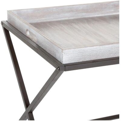 Table à café Atmosphera - Métal et bois 48x48cm - Publicité Table à café Atmosphera - Métal et bois 48x48cm - Publicité