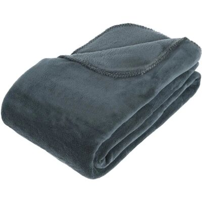 Couverture microfibre Atmosphera bleue - Grand 180x230cm - Publicité Couverture microfibre Atmosphera bleue - Grand 180x230cm - Publicité