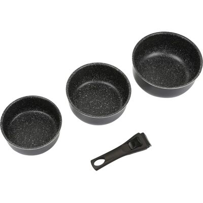 SECRET DE GOURMET Pannenset - 16/18/20cm, Steen coating SECRET DE GOURMET Pannenset - 16/18/20cm, Steen coating