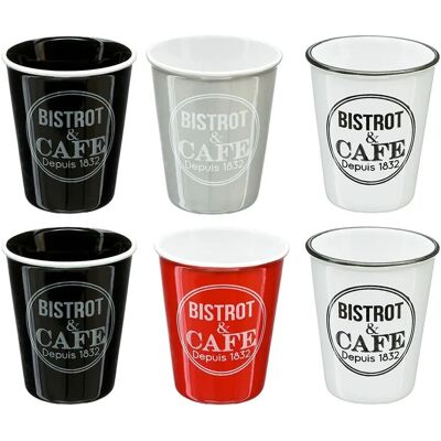 Set de 6 tasses à café 5five Bistrot - 110 ml - Publicité Set de 6 tasses à café 5five Bistrot - 110 ml - Publicité