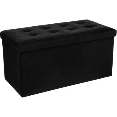Atmosphera - Puf Plegable Doble de Terciopelo - 76x38 cm Atmosphera - Puf Plegable Doble de Terciopelo - 76x38 cm