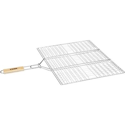 Grille de barbecue en acier inoxydable Neka - Grande 50x70 cm - pour viande et légumes - Publicité Grille de barbecue en acier inoxydable Neka - Grande 50x70 cm - pour viande et légumes - Publicité