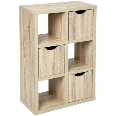 ATMOSPHERA Credenza - 3 Puertas, 6 Compartimentos, Roble Natural - Credenza ATMOSPHERA Credenza - 3 Puertas, 6 Compartimentos, Roble Natural - Credenza