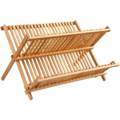 Étagère à vaisselle pliable en bambou naturel 5five pour évier de cuisine - Étagère à vaisselle - Publicité Étagère à vaisselle pliable en bambou naturel 5five pour évier de cuisine - Étagère à vaisselle - Publicité