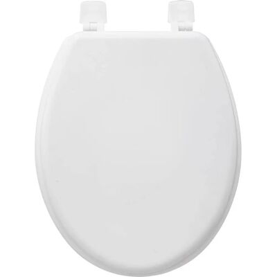Sedile WC MDF Bianco - Ovale, Cerniere Universali Sedile WC MDF Bianco - Ovale, Cerniere Universali