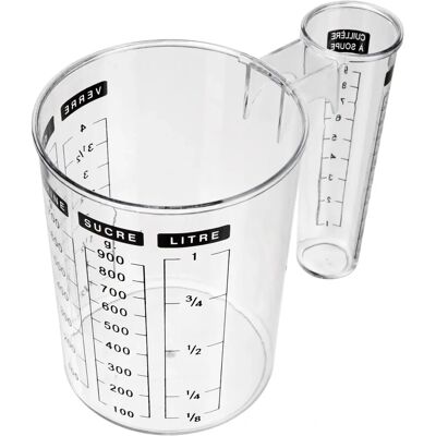 Fünf Messbecher 1L - Transparent Kunststoff Fünf Messbecher 1L - Transparent Kunststoff