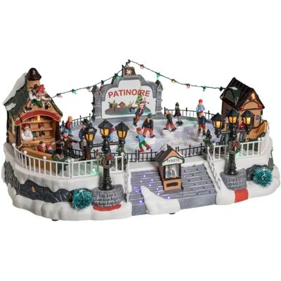 Feeric Lights & Christmas Pista de hielo - Escena musical, LED multicolor Feeric Lights & Christmas Pista de hielo - Escena musical, LED multicolor