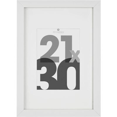 Cadre photo blanc Atmosphera - 21x30cm - MDF et verre - Publicité Cadre photo blanc Atmosphera - 21x30cm - MDF et verre - Publicité