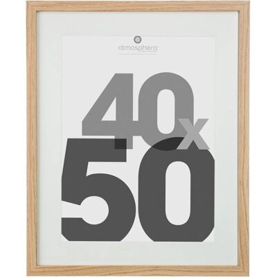 Cadre photo en bois beige Atmosphera 121160C - 40x50cm - Publicité Cadre photo en bois beige Atmosphera 121160C - 40x50cm - Publicité