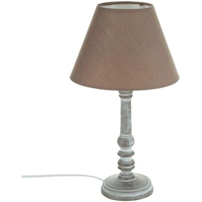 Lampe de Table en Bois Taupe ATMOSPHERA - Style Vintage - Publicité Lampe de Table en Bois Taupe ATMOSPHERA - Style Vintage - Publicité