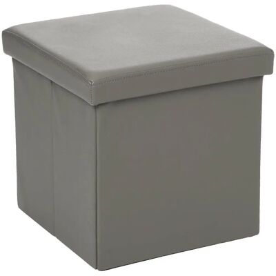 Atmosphera Pouf pieghevole grigio - Seduta con contenitore Atmosphera Pouf pieghevole grigio - Seduta con contenitore