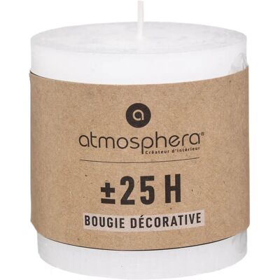 Atmosphera Modèle - Bougie blanche - Décorative, 25h de combustion - Publicité Atmosphera Modèle - Bougie blanche - Décorative, 25h de combustion - Publicité