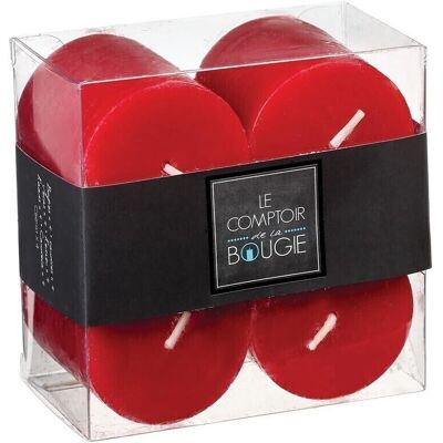 Atmosphera 123139 bougie en cire - Ensemble de 4 bougies rustiques rouges - Publicité Atmosphera 123139 bougie en cire - Ensemble de 4 bougies rustiques rouges - Publicité