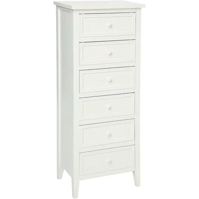 Cajonera blanca Charme de Atmosphera con 6 cajones - Mueble para sala o dormitorio Cajonera blanca Charme de Atmosphera con 6 cajones - Mueble para sala o dormitorio