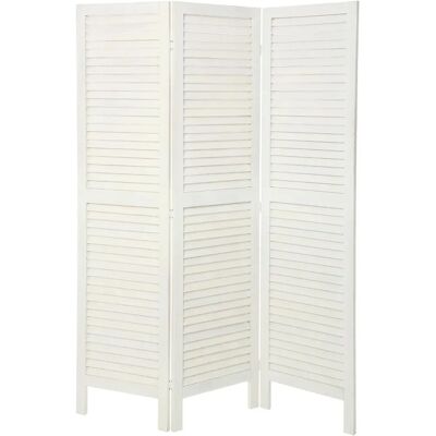 Paravento en bois de paolownia blanc Atmosphera - Paravent pliable - Publicité Paravento en bois de paolownia blanc Atmosphera - Paravent pliable - Publicité