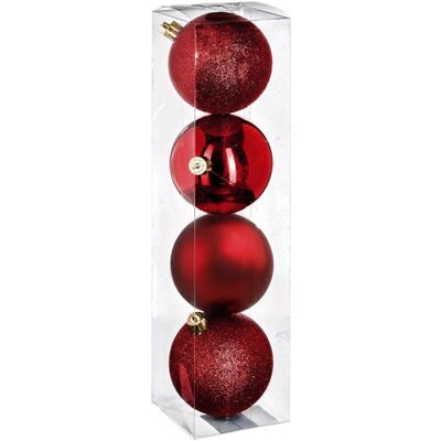 Feeric Lights & Christmas Palline rosse 8cm x 4 Feeric Lights & Christmas Palline rosse 8cm x 4