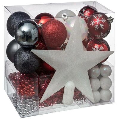 Kit de Noël FEERIC LIGHTS - Décorations rouges et blanches - 44 pcs - Publicité Kit de Noël FEERIC LIGHTS - Décorations rouges et blanches - 44 pcs - Publicité