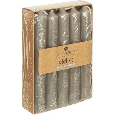 Ensemble de 10 bougies grises Atmosphera - 45g - 6h - Publicité Ensemble de 10 bougies grises Atmosphera - 45g - 6h - Publicité