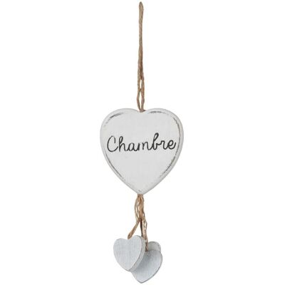 Arte da parete e targhetta porta Atmosphera - Bianco - Design romantico con cuori Arte da parete e targhetta porta Atmosphera - Bianco - Design romantico con cuori