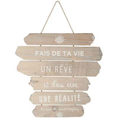 Arte Murale Atmosphera - Citazione Positiva - Legno Naturale Arte Murale Atmosphera - Citazione Positiva - Legno Naturale