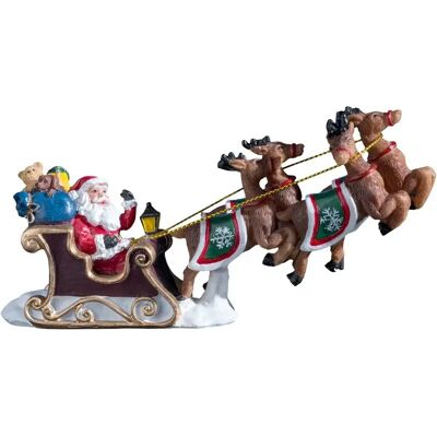 Accessorio villaggio di Natale Feeric Lights & Christmas Babbo Natale sulla slitta Accessorio villaggio di Natale Feeric Lights & Christmas Babbo Natale sulla slitta