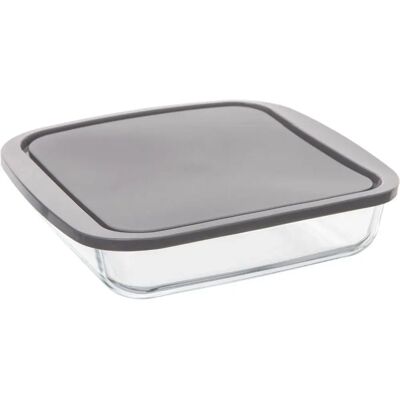 Assiette carrée avec couvercle 22cm - Micro-ondes - Publicité Assiette carrée avec couvercle 22cm - Micro-ondes - Publicité