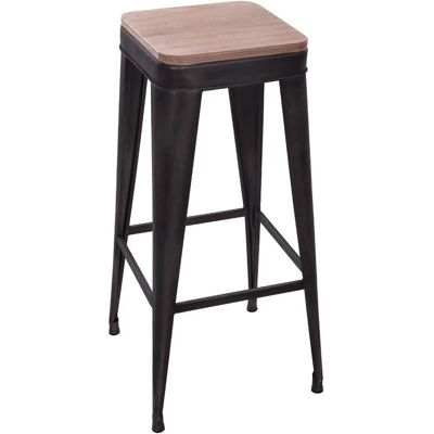 Taburete de bar negro de metal y madera Joris de Atmosphera - Estilo industrial Taburete de bar negro de metal y madera Joris de Atmosphera - Estilo industrial