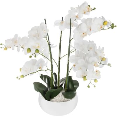 Atmosphera Künstliche Pflanze - Weißer Orchidee - Gartendekor Atmosphera Künstliche Pflanze - Weißer Orchidee - Gartendekor