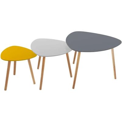 Ensemble de 3 Tables Gigognes Mileo Atmosphera - Style Scandinave - Publicité Ensemble de 3 Tables Gigognes Mileo Atmosphera - Style Scandinave - Publicité