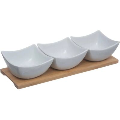 Secret de Gourmet Dip-Set mit Bambus-Teller - Küchenaccessoire Secret de Gourmet Dip-Set mit Bambus-Teller - Küchenaccessoire