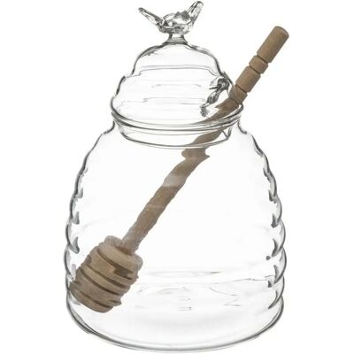 Secret de Gourmet Honigglas mit Löffel - 14cm Glasbehälter Secret de Gourmet Honigglas mit Löffel - 14cm Glasbehälter