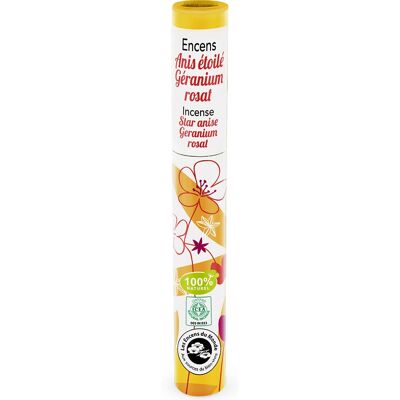 Aromandise BIO1 Batons d'encens - Naturel, Faible fumée, Géranium-Anis - Publicité Aromandise BIO1 Batons d'encens - Naturel, Faible fumée, Géranium-Anis - Publicité