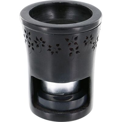 Diffuseur d'arômes PEGEO3 - Pierre noire naturelle avec fleurs - Publicité Diffuseur d'arômes PEGEO3 - Pierre noire naturelle avec fleurs - Publicité