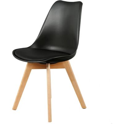 Chaises scandinaves rembourrées noires THE CONCEPT FACTORY - Lot de 2 - Publicité Chaises scandinaves rembourrées noires THE CONCEPT FACTORY - Lot de 2 - Publicité