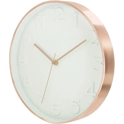 Horloge Murale Rond Home Deco Factory - 30cm Blanc/Cuivre - Horloge Murale - Publicité Horloge Murale Rond Home Deco Factory - 30cm Blanc/Cuivre - Horloge Murale - Publicité