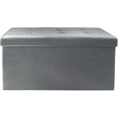 Tabouret de Rangement Pliable Gris Home Deco Factory - Espace de Rangement, PU Moderne - Publicité Tabouret de Rangement Pliable Gris Home Deco Factory - Espace de Rangement, PU Moderne - Publicité
