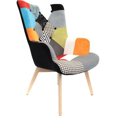 Home Deco Factory Helsinki Patchwork Fauteuil - Multicolor - 99.5cm Home Deco Factory Helsinki Patchwork Fauteuil - Multicolor - 99.5cm