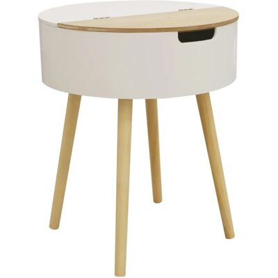 Home Deco Factory MARYA Table d'appoint ronde blanche - Table d'appoint - Publicité Home Deco Factory MARYA Table d'appoint ronde blanche - Table d'appoint - Publicité