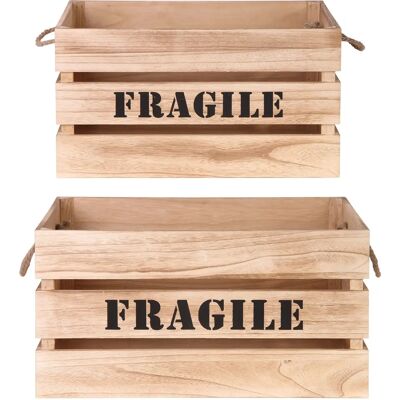 Set di Casse in Legno Home Deco Factory - Impilabili Decorative Set di Casse in Legno Home Deco Factory - Impilabili Decorative