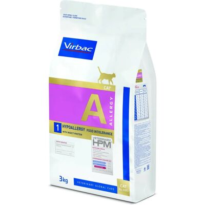 Ração hipoalergênica Virbac para gatos - Proteína de inseto - 3 kg Ração hipoalergênica Virbac para gatos - Proteína de inseto - 3 kg