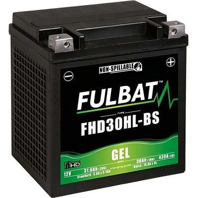 Fulbat FHD30HL-BS Gel Motorcycle Battery - 12V 30Ah - Harley Compatible Fulbat FHD30HL-BS Gel Motorcycle Battery - 12V 30Ah - Harley Compatible