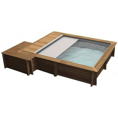 Piscine en Bois Rectangulaire Procopi - 4,20x3,50x1,33m - Avec Volet - Publicité Piscine en Bois Rectangulaire Procopi - 4,20x3,50x1,33m - Avec Volet - Publicité