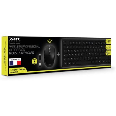 Port Designs 900906-FR - Tastatur & Maus-Set - Drahtlos RF 2.4 GHz - AZERTY - Schwarz Port Designs 900906-FR - Tastatur & Maus-Set - Drahtlos RF 2.4 GHz - AZERTY - Schwarz