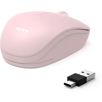 Mouse ambidestra wireless rosa Port Designs 900541 - Prodotto da ufficio Mouse ambidestra wireless rosa Port Designs 900541 - Prodotto da ufficio