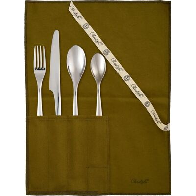 Christofle - Set de couverts La Trousse - Métal - Ensemble de couverts élégant pour voyager - Publicité Christofle - Set de couverts La Trousse - Métal - Ensemble de couverts élégant pour voyager - Publicité