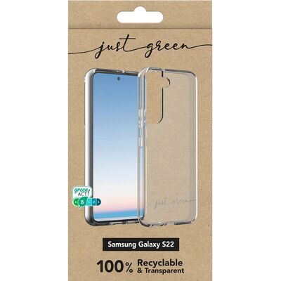 Coque biodégradable Just Green pour Galaxy S22 - Transparente - Publicité Coque biodégradable Just Green pour Galaxy S22 - Transparente - Publicité