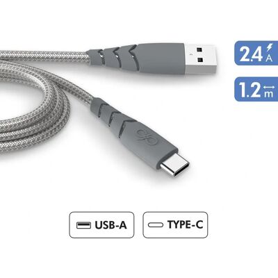 Force Power FPCBLAC1.2MRG Câble Gris - USB A/USB C 1.2m 3A - Publicité Force Power FPCBLAC1.2MRG Câble Gris - USB A/USB C 1.2m 3A - Publicité