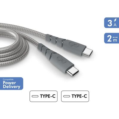 Force Power FPCBLCC2MRG Câble renforcé USB Type C - 2m - Publicité Force Power FPCBLCC2MRG Câble renforcé USB Type C - 2m - Publicité