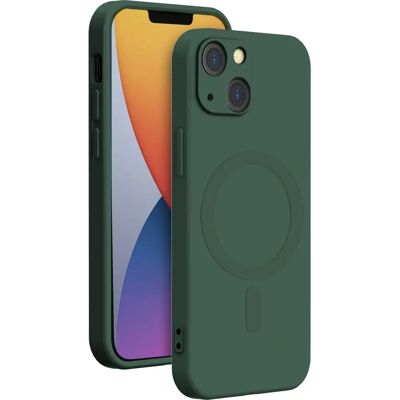 Bigben Connected iPhone 14 Green Silicone MagSafe Case - Phone Cover Bigben Connected iPhone 14 Green Silicone MagSafe Case - Phone Cover